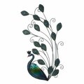 Configuracion 29.5 in. Peacock Metal & Glass Outdoor Wall Decor CO3279366